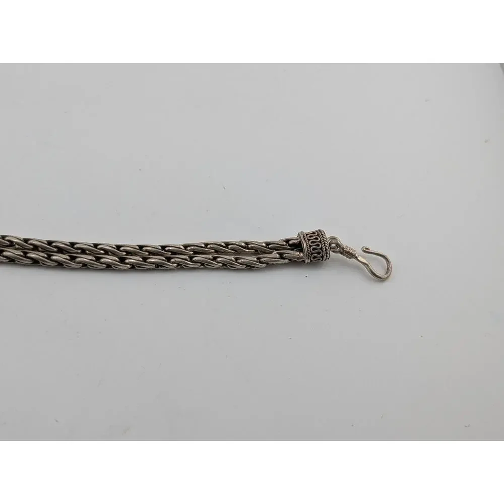 Sterling Silver Multi Chain Braided Bracelet 7 Inch Vintage Style - Picture 8 of 8